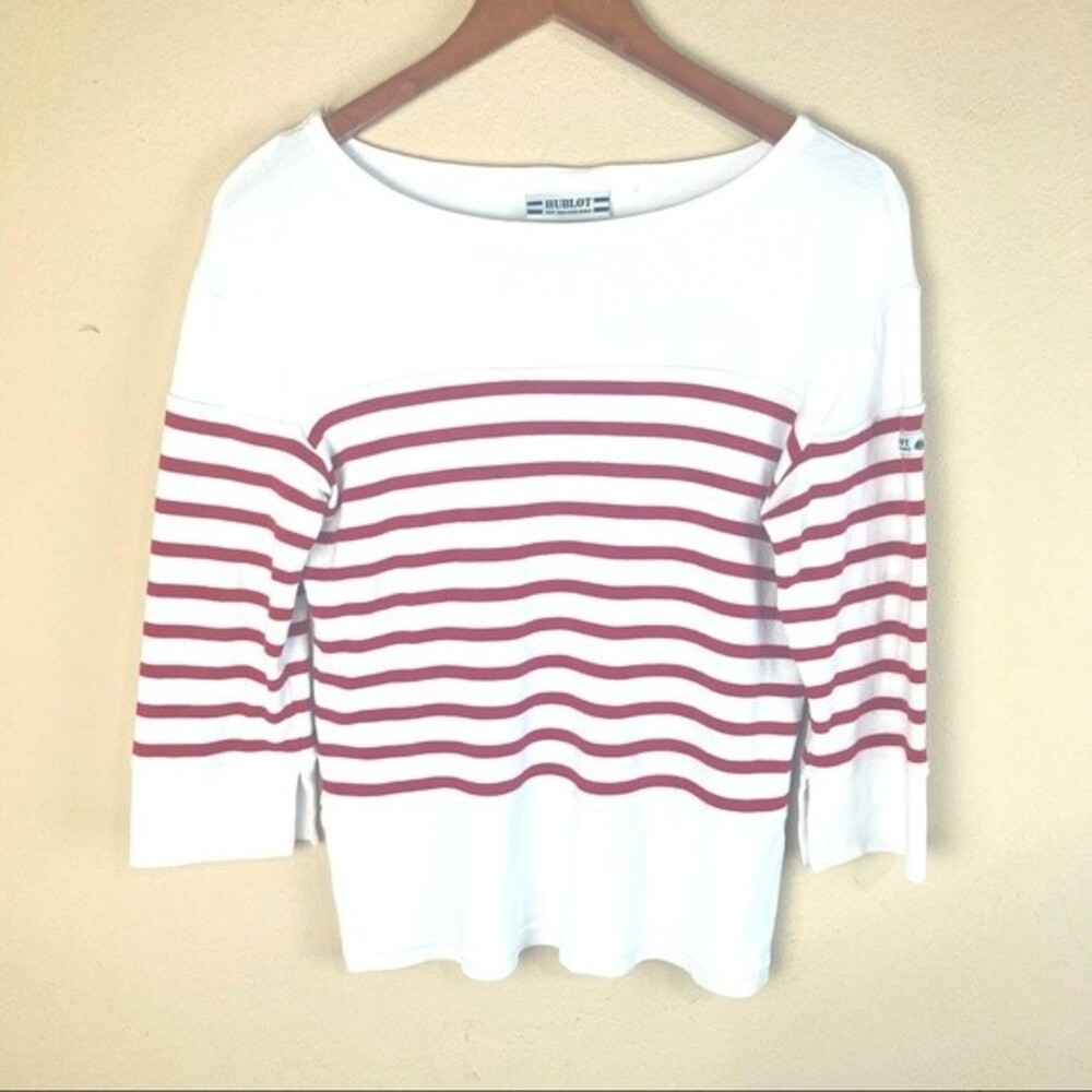 Hublot Womens Red and White Striped Top